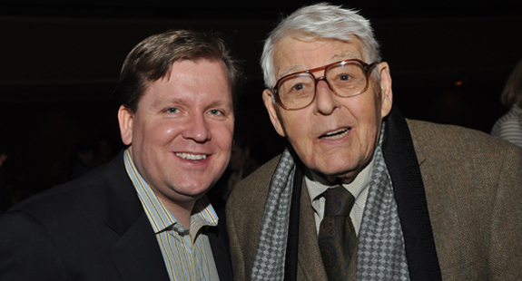 David Lindsay-Abaire with original New Dramatists resident Max Wilk