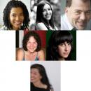 Clockwise from top left: Tanya Barfield, Laura Marks, Kenneth Prestininzi, Deborah Stein, Mia Chung, Lucy Thurber.