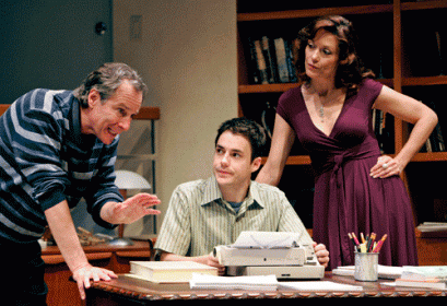 From left: Robert Desiderio (Jerry), John Sloan (Aaron) and Shannon Cochran (Evelyn) in System Wonderland at South Coast Rep