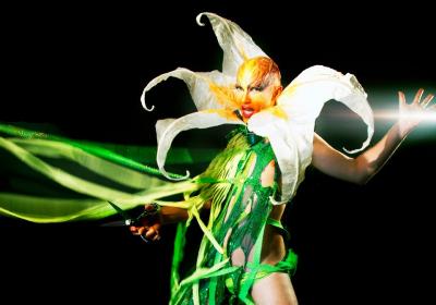 Photo by Karl Giant of Taylor Mac wearing Machine Dazzle