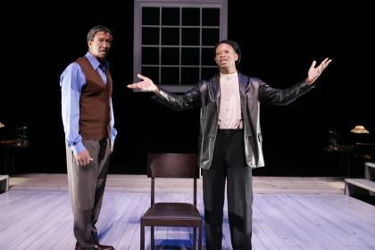 Reg. E. Cathey and Larry Gilliard, Jr. in the South Coast Rep production of <I>Blue Door</i>, photo by Henry DiRocco