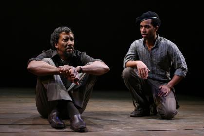 Reg. E. Cathey and Andre Holland in the Playwrights Horizons production of <I>Blue Door</i>, photo by Joan Marcus
