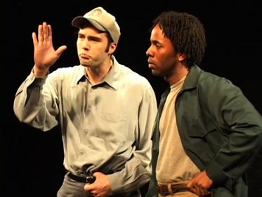 Brian Nishii playing Captain Green, a a Caucasian man in his 50s and George Hannah playing Officer Kelly, a young Asian American