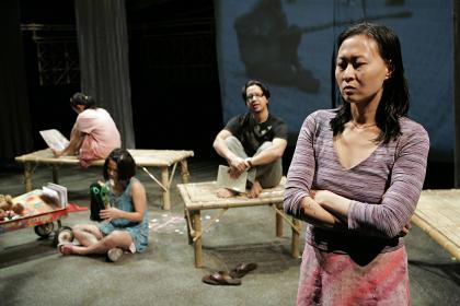 Mayano Ochi, Rebecca J. Wall, Randy Reyes, Jeany Park in <I>Boats on a River</i>, Guthrie Theater.