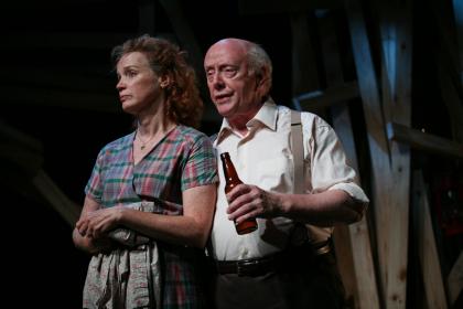 Kristen Griffith and Peter Maloney in <I>Bottom of the World</I>, Atlantic Theater Company. Photo by Ari Mintz