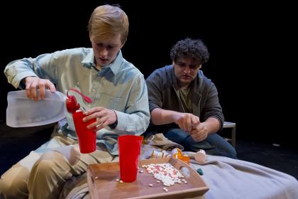 Zachary Leonard and Gabriel Regojo in Catastrophic Theatre's production.  Photo: Anthony Rathbun.