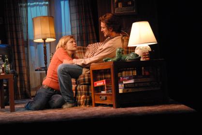 Kristen Johnston and Michael T. Weiss in <I>Scarcity</I>, Atlantic Theater Company. Photo by Doug Hamilton