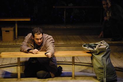 Teddy Cañez in <I>Eliot, A Soldier's Fugue</i>. Photo by Evan Sung