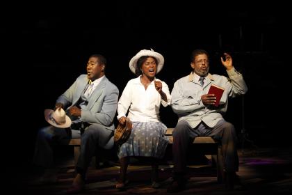 E. Roger Mitchell, Crystal Fox & Eugene Lee in the Arena Stage at the Mead Center for American Theater production.