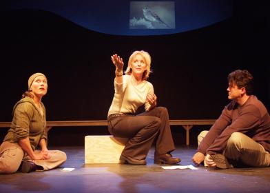Lisa Steindler, Alice Ripley, Kevin Karrick in <I>Five Flights</i>, Rattlestick Playwrights Theater.