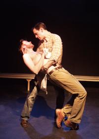 Jason Butler Harner and Matthew Montelongo in <I>Five Flights</i>, Rattlestick Playwrights Theater.