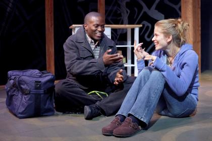 Warner Miller as Gabriel, Alexandra Rivera as Alex, Premiere Stages production