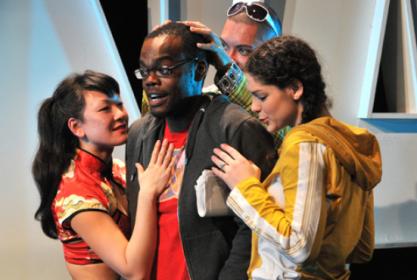 Amy Kim Waschke, William Jackson Harper, Jon Hoche, & Bonnie Sherman in Agent G (Vampire Cowboys 2011)