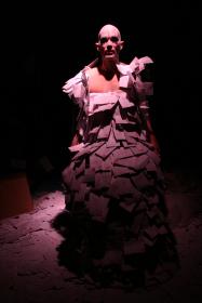 Taylor Mac in Basil Twist Letter puppet dress