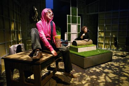 Rami Margron and Nancy Carlin in Precious Little at Shotgun Players, Berkeley, dir. Marissa Wolf, 2012.  Photo by Pak Han.