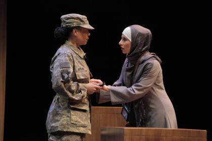 "Where you go, I will go..." Anisah (Sarah Corey) and Naomi (Rachel Leslie) in the ASF production.