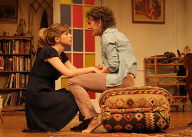 Aya Cash and Samantha Soule in <I>Killers and Other Family</i>, directed by Caitriona McLaughlin. Photo by Sandra Coudert