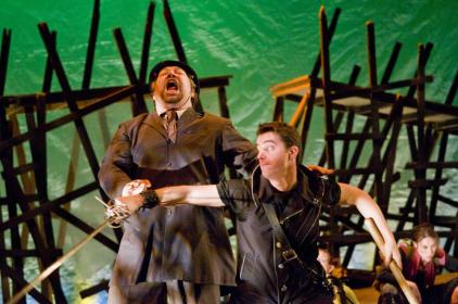 Scott McCormick and Andres Talero in <I>Living Dead in Denmark</I>, Rorschach Theatre. Photo by C. Stanley Photography