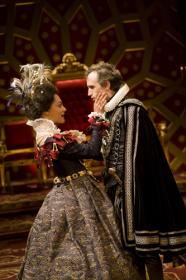 Amelia Workman and Pete Simpson in <I>Lear</i> at Soho Rep. Photo by Blaine Davis