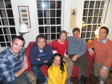 From left to right: Peter Nachtrieb, Qui Nguyen, Barbara Hammond, John Walch, Clarence Coo; Front row: Emily Morse.