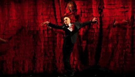 Taylor Mac as Lily (turned into a man) and James Tigger Ferguson as The Great Longing Deity