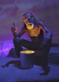 "Gather round the fire-bucket and hear." Worru (VJ Kesh): Theatre @ Boston Court.