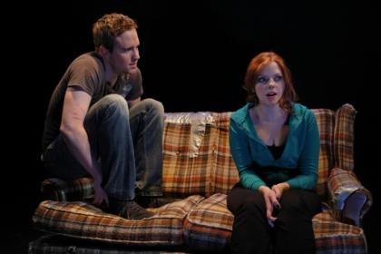Patch Darragh and Dreama Walker in the stageFARM's 2008 production, dir. Evan Cabnet