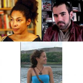 From Top Left: Van Lier Fellows Jackie Sibblies Drury, Brian Otaño and Charise Castro Smith