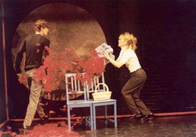 Crispin Freeman and Hope Salas in <I>Woman Killer</I>. Photo by Sonoko Kawahara